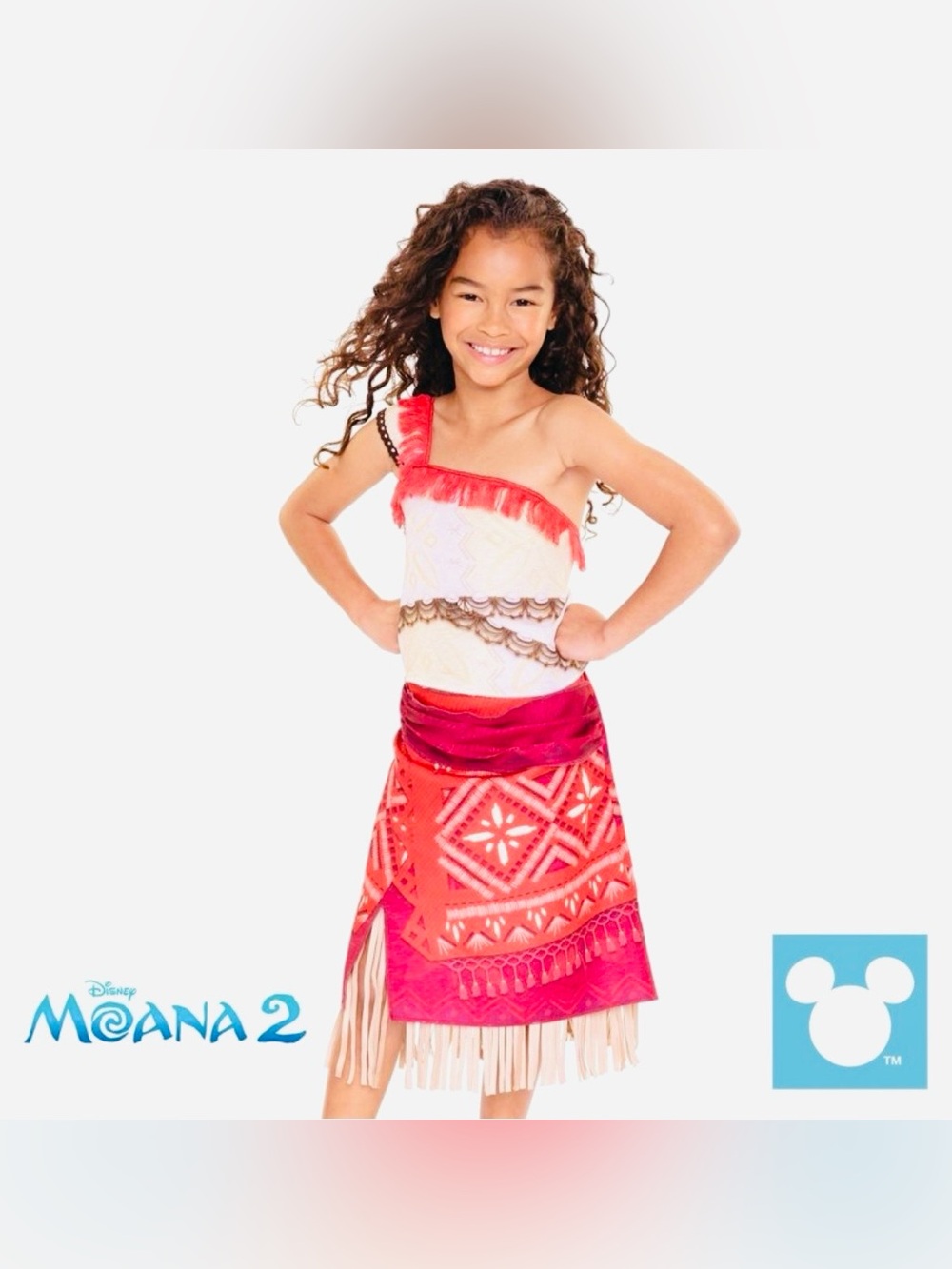 LN Disney Moana 2 Adventure Costume Outfit & Shell Necklace Bundle Set 4-6X